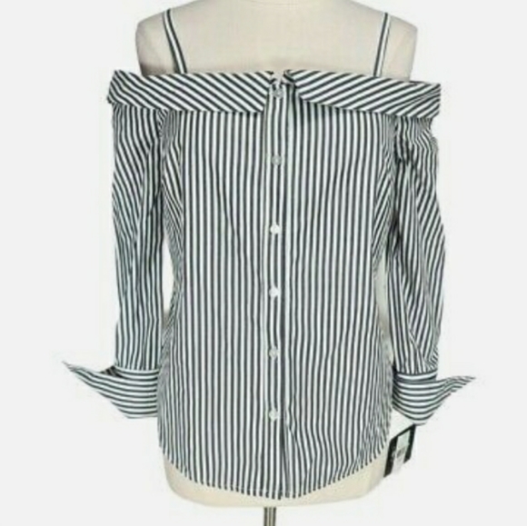 by & by striped off shoulder blouse - Picture 6 of 6